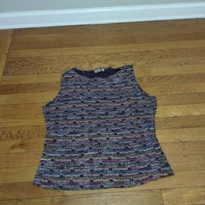 sparkly rainbow beaded sleeveless top from coin fits like large